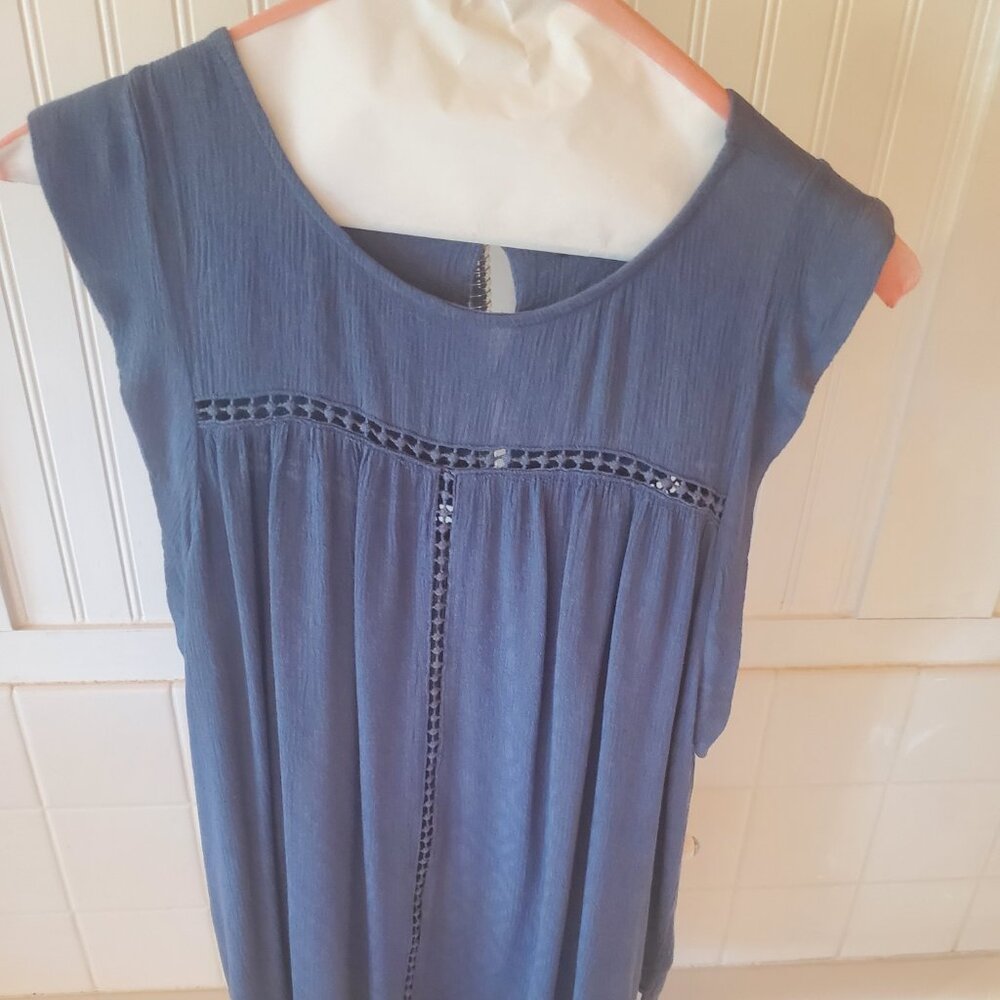Harlowe & Graham Smoky Blue Medium Blouse